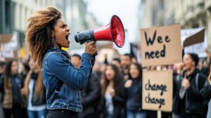 Young activist. Imagen: Inthasone para AdobeStock